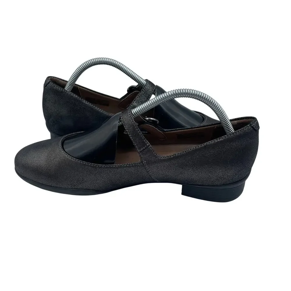 Dansko Kaelyn Mary Jane Shoes Comfort Graphite Metallic Women 40 9.5 10